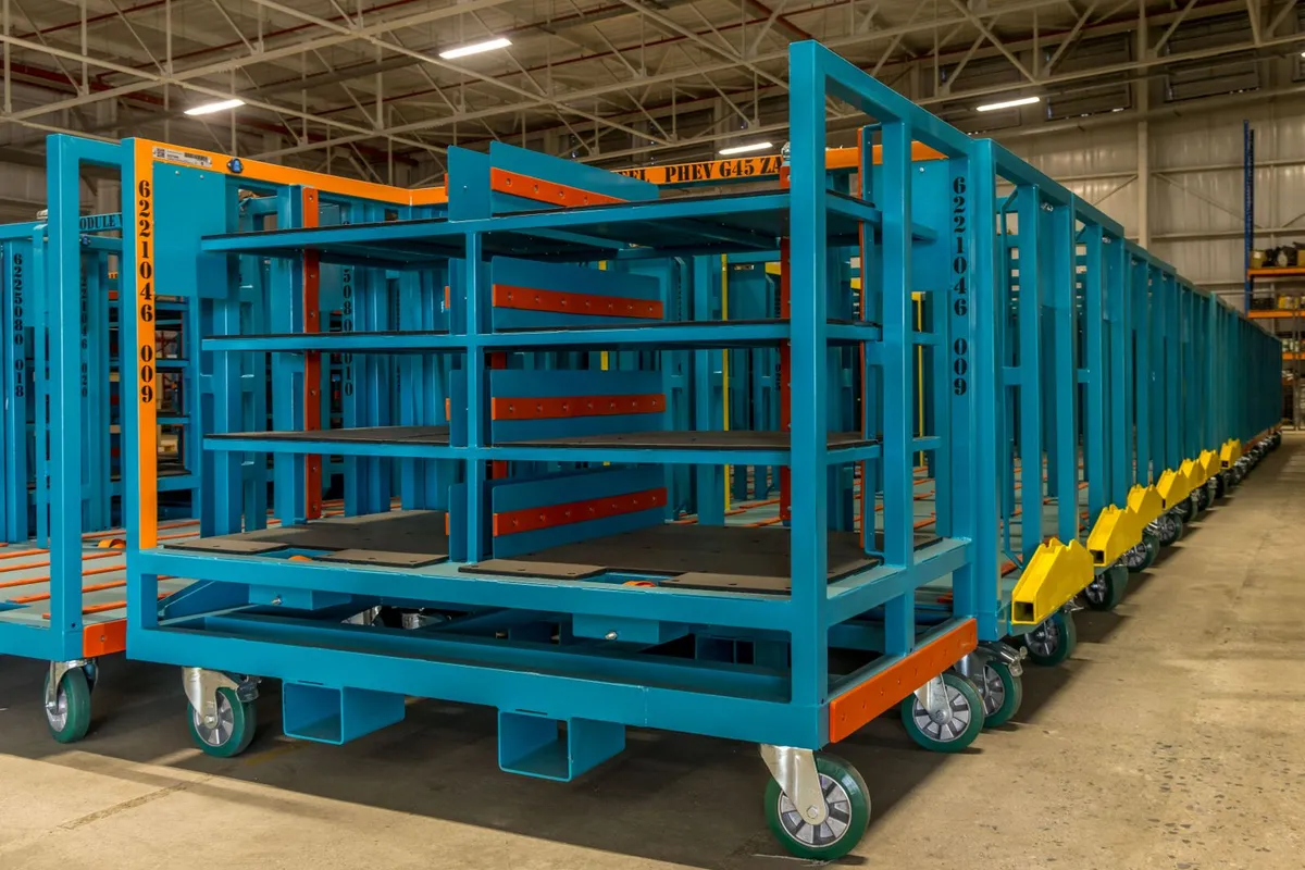 Purpose-built material handling racks for automotive production logistics